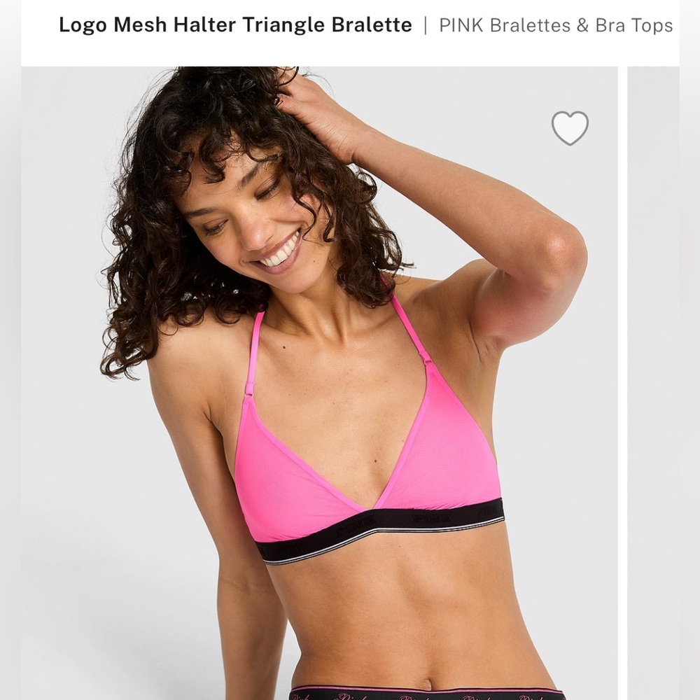 PINK Victoria's Secret Neon Pink Halter Bralette